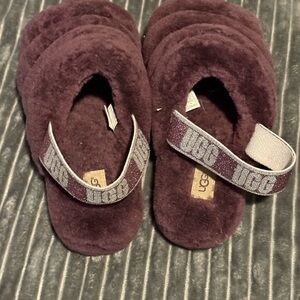 UGG  Plum Fuzzy Slippers